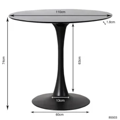 Table Schickeria noir Ø110