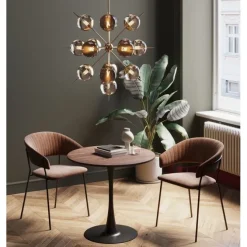 Table Schickeria noyer noir Ø80cm