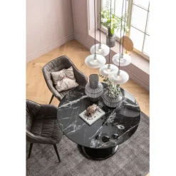 Table Solo Marble noir Ø110
