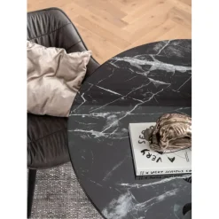 Table Solo Marble noir Ø110