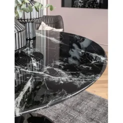 Table Solo Marble noir Ø110