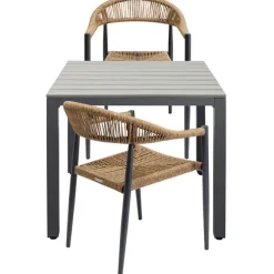Table Sorrento gris 80x80cm