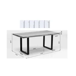 Table Symphony chêne chromé 180x90