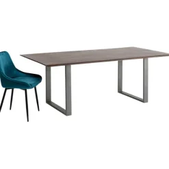 Table Symphony foncé acier brut 180x90