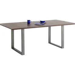 Table Symphony foncé acier brut 180x90