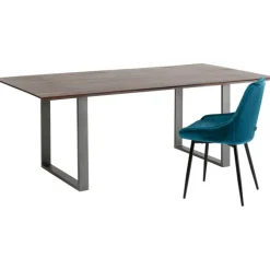 Table Symphony foncé acier brut 180x90