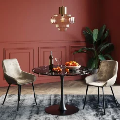 Table Veneto marbre noir Ø110cm