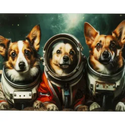Tableau en verre Astronauts Dogs 80x60cm