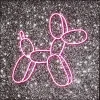 Tableau en verre Balloon Dog LED 80x80cm