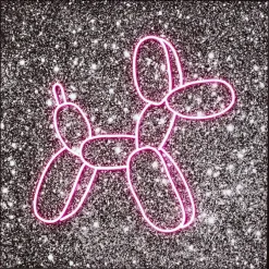 Tableau en verre Balloon Dog LED 80x80cm