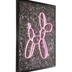 Tableau en verre Balloon Dog LED 80x80cm