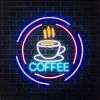 Tableau en verre Coffee LED 80x80cm