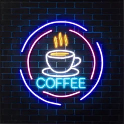 Tableau en verre Coffee LED 80x80cm