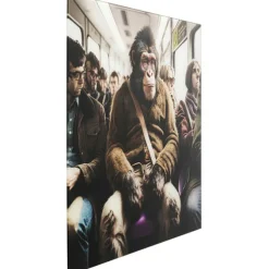 Tableau en verre Commuter Monkey 60x60cm