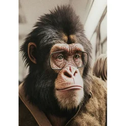 Tableau en verre Commuter Monkey 60x60cm
