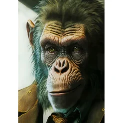 Tableau en verre Drinking Monkey 100x100cm