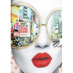 Tableau en verre encadré Times Square View 120x120