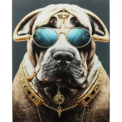 Tableau en verre Fashion Dog 60x80cm