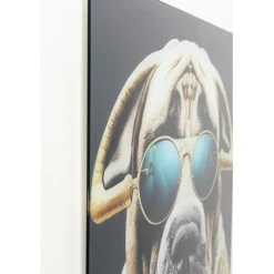 Tableau en verre Fashion Dog 60x80cm