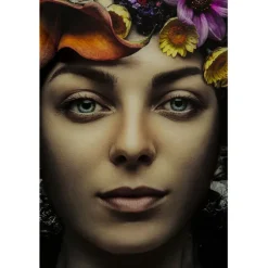 Tableau en verre Flower Art Lady 120x120cm