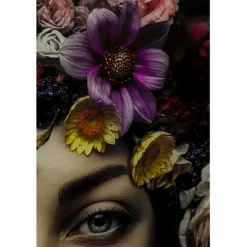 Tableau en verre Flower Art Lady 120x120cm
