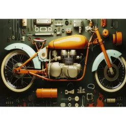 Tableau en verre Garage Motorbike 60x80cm