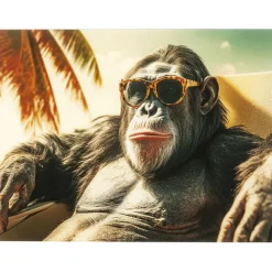 Tableau en verre Holiday Monkey 80x60cm
