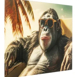 Tableau en verre Holiday Monkey 80x60cm