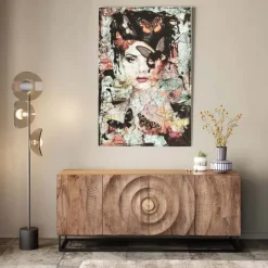 Tableau en verre Lady Butterfly 100x150cm