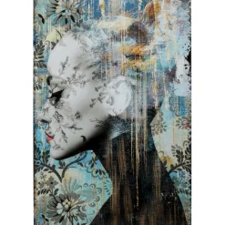 Tableau en verre Lady Flower 100x150cm