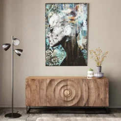 Tableau en verre Lady Flower 100x150cm