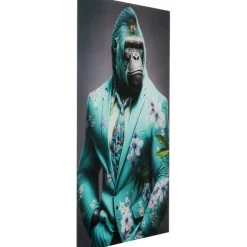 Tableau en verre Mister Gorilla bleu 60x90cm