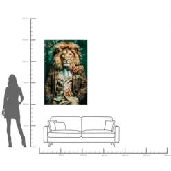 Tableau en verre Mister Lion 150x100cm