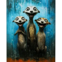 Tableau en verre Singing Meerkats 60x80cm
