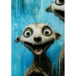 Tableau en verre Singing Meerkats 60x80cm