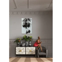 Tableau en verre Smokey Hair 100x150cm