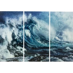 Tableau en verre Triptychon Wave (3/Set)