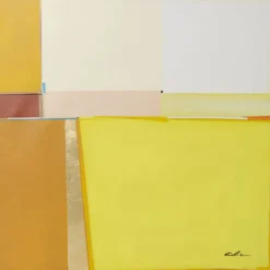 Tableau encadré Abstract Shapes jaune 113x113cm