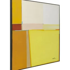 Tableau encadré Abstract Shapes jaune 113x113cm