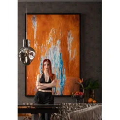 Tableau encadré Artistas orange 120x180cm