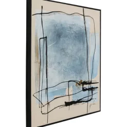 Tableau encadré Dust bleu 100x100cm