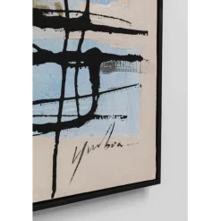 Tableau encadré Dust bleu 100x100cm
