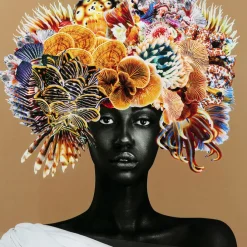 Tableau encadré Flower Hair 120x120cm
