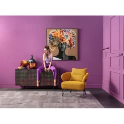 Tableau encadré Flower Hair 120x120cm