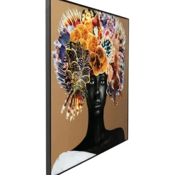 Tableau encadré Flower Hair 120x120cm