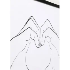 Tableau encadré Heart Hands 103x73cm