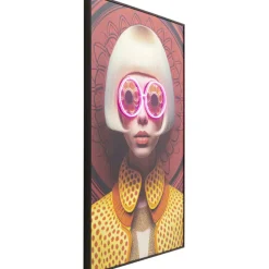 Tableau encadré LED Fancy Blonde Lady 120x80cm