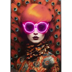 Tableau encadré LED Fancy Red Lady 120x80cm