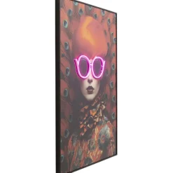 Tableau encadré LED Fancy Red Lady 120x80cm