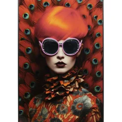 Tableau encadré LED Fancy Red Lady 120x80cm
